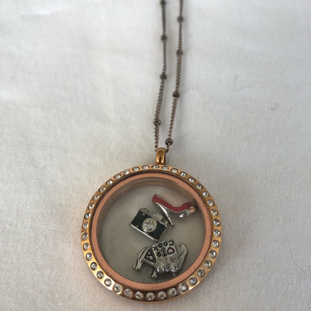 Rose-gold Glass Charm Necklace